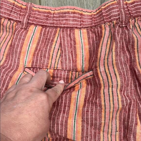 J. Jill Love Linen Cape Code Red Striped Shorts Beachy Coastal Bermuda Size 18 - Picture 10 of 10